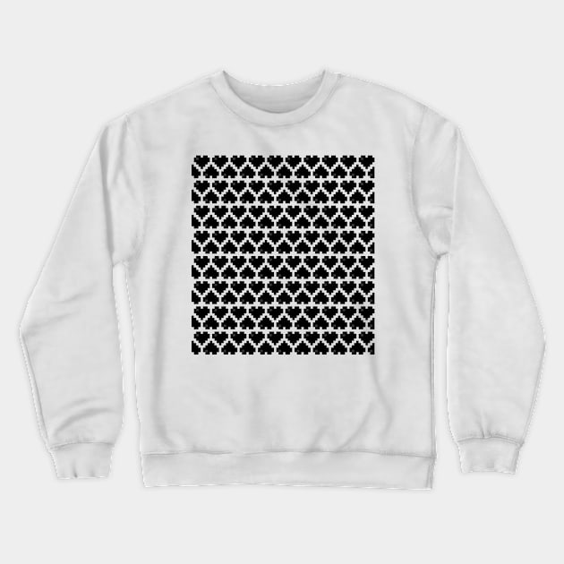 Seamless Pattern of Black Pixel Hearts Crewneck Sweatshirt by gkillerb